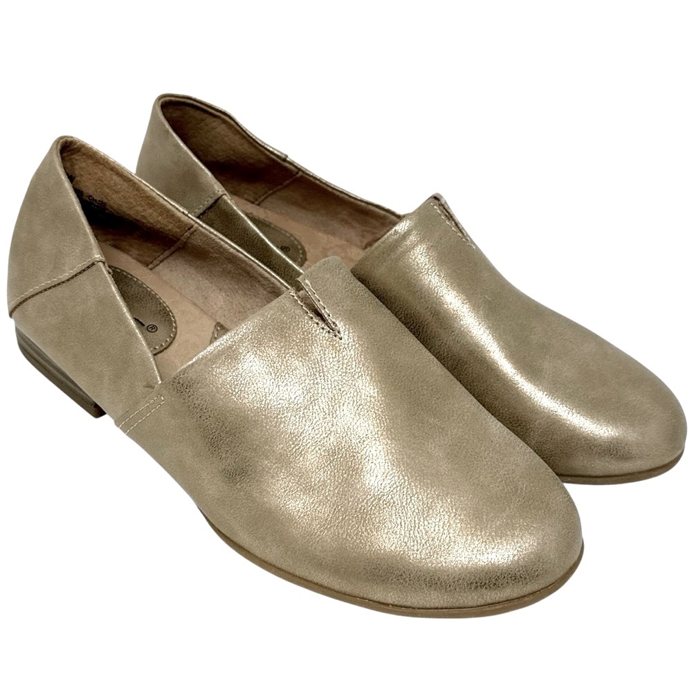NEW BOC Born of Concept Metallic Gold Slip On Loafer Flats 7.5 Wide